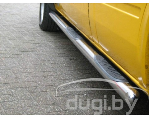 Боковые пороги (трубы) с площадками для Volkswagen LT (средняя база).